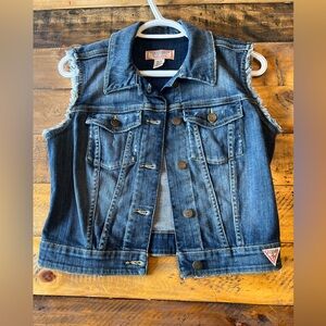 GUESS Denim cutoff vest
